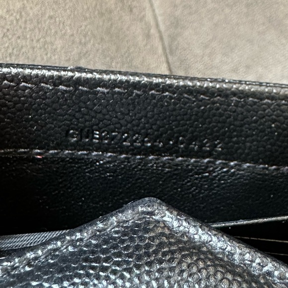 Yves Saint Laurent Metallic Black Chevron Wallet - Picture 12 of 12